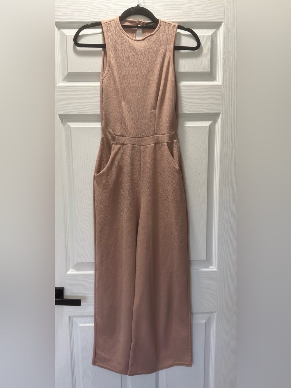 Boohoo Sleeveless Wide-Leg Jumpsuit in Blush Pink
